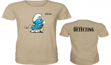 P�skov� tri�ko s detektor��sk�m �moulou a n�pisem na z�dech metel detecting